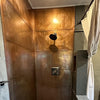 Copper shower wall panels - no grout no mold - antimicrobial bathroom solution