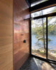 Copper shower panel detail - hand-applied patina options - unique finish