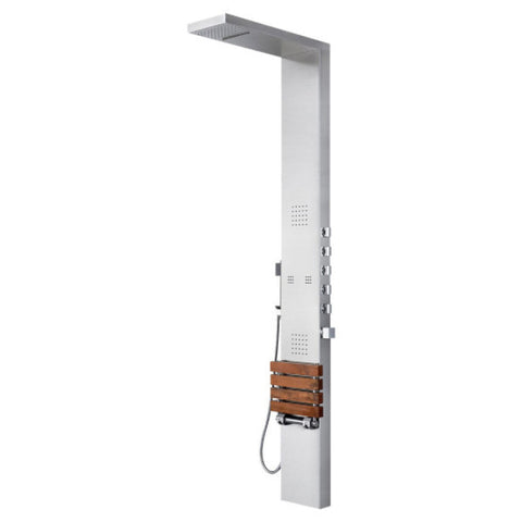 PULSE ShowerSpas Oahu ShowerSpa 1035 Matte Brushed Stainless Steel Shower Panel - Cloud 9 Shower Heads