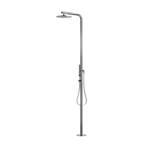Outdoor Shower Co "Classy" Free Standing Single Supply Shower Unit - Hand Spray - 12" Shower Head - FTA-C40-CHS-M