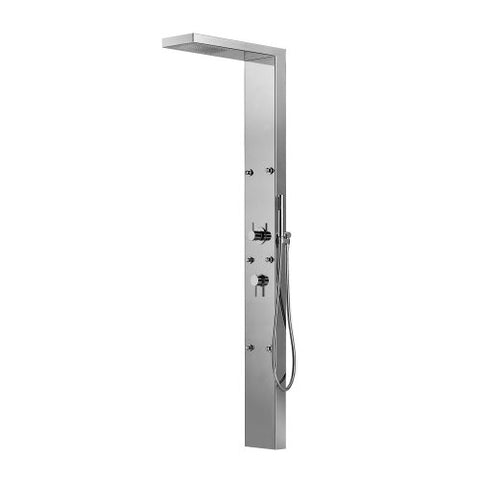 Outdoor Shower Co "In & Out" Wall Mount Hot & Cold Shower Panel - Hand Spray - Body Jets - 5-way Diverter - Concealed Shower Head - FTA-P22-HCHSJ-M