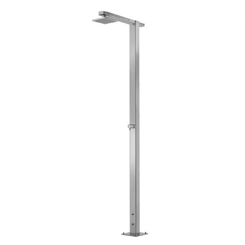 Outdoor Shower Co "Square" Free Standing Single Supply Shower Unit - 8" Square Shower Head - FTA-Q86-C-M