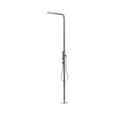Outdoor Shower Co Concealed Shower Head - Hot & Cold - Hand Spray with 60” Flexible Hose- 316 Marine Grade SS FTA-S40-HCHS-M