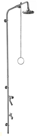 Outdoor Shower Co. PM-750-PCV-ADA 8” Shower Head, Hose Bibb, Foot Shower