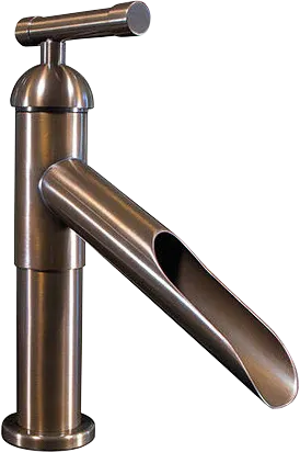 Sonoma Forge Brut Lav Faucet With Short Fixed Waterfall Spout - BRUT-WF-S-FX