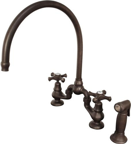 Sonoma Forge Deck Mount Kitchen Faucet With Swivel Spout & Side Spray - BS-DM-SW-W/SP