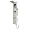 PULSE ShowerSpas Kihei II ShowerSpa 1013-GL Silver Glass Shower Panel - Cloud 9 Shower Heads