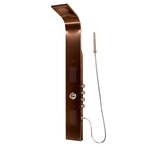 PULSE ShowerSpas Santa Cruz ShowerSpa 1033 Brushed Bronze Stainless Steel Shower Panel - Cloud 9 Shower Heads