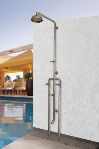 SONOMA FORGE WB-SHW-1070 EXPOSED OUTDOOR SHOWER UNIT W/ 8" RAIN HEAD & FOOTWASH