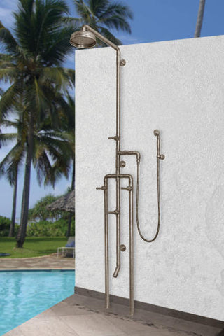 Sonoma Forge WB-SHW-1080 Exposed Outdoor Shower Unit w/8" Rain Head, Footwash and Handspray
