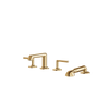 Aquabrass 4-Piece Deckmount Tub Filler with Handshower and 2 Mixers - Polished gold