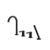 Aquabrass 4-Piece Deckmount Tub Filler with Handshower and 2 Mixers - Black