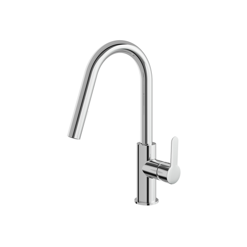Aquabrass Barley Pull-Down Dual Stream Mode Kitchen Faucet - Polished chrome