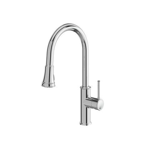 Aquabrass Margherita Pull-Down Dual Stream Mode Kitchen Faucet - Polished chrome