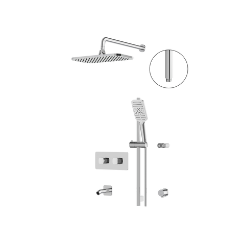 Aquabrass Inabox02 3-Way Shared Shower Faucet - Polished chrome