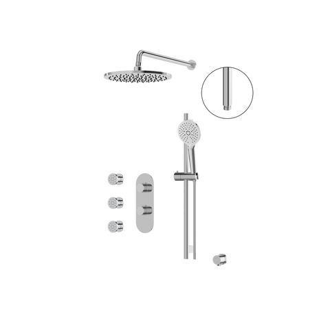 Aquabrass Showerbox03 3-Way Non-Shared Shower System - Polished chrome