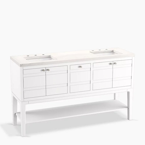 Kohler Helst® 60" Bathroom Vanity Cabinet with Sink and Quartz Top - K-33525-ASB-0