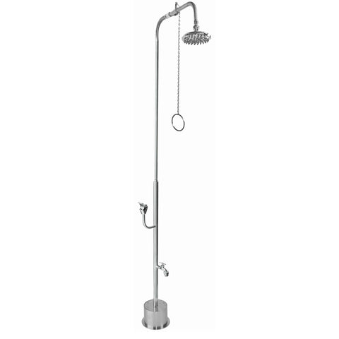Outdoor Shower Co 8” Shower Head, Drinking Fountain, Hose Bibb PSDF-1500-PCV-PB