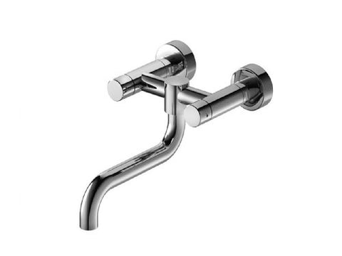 Outdoor Shower Co. FTA-KW50-SF-HC - Wall Mount Kitchen Sink Faucet with Hot & Cold- 316 Marine Grade SS