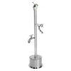 Outdoor Shower Co Free Standing Single Supply Push Button Drinking Fountain, Cross Handle Foot Shower, Hose Bibb - FSFSDFHB-CHV-PB