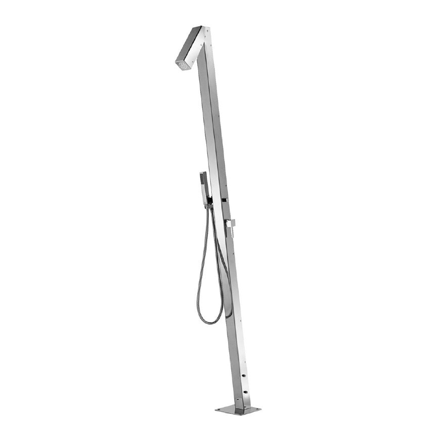 Outdoor Shower Co 2 3/4” Square Concealed Head Hot & Cold 60” Flex