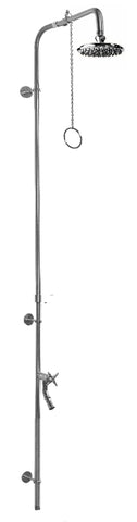 Outdoor Shower Co. PM-600-PCV-CHV - 8” Shower Head, Foot Shower
