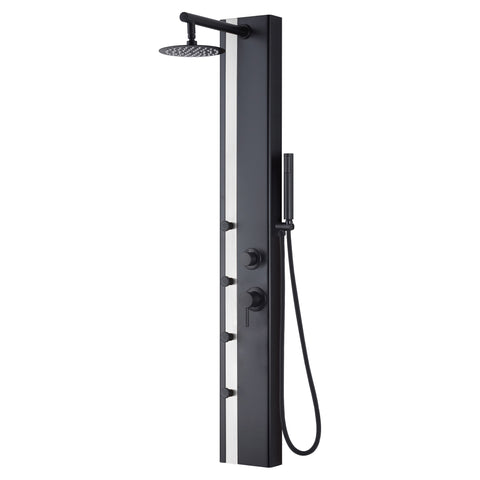 PULSE Eclipse ShowerSpa – 1060MB-SSB Matte Black/Stainless Steel Brushed Shower System