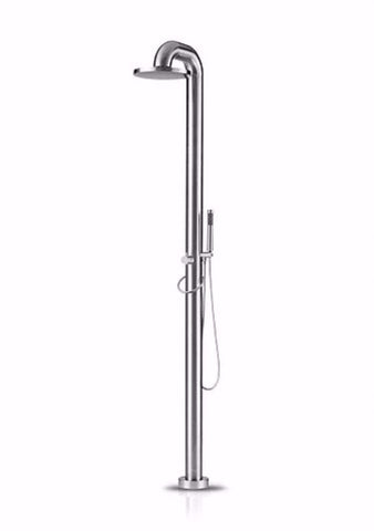 JEE-O FATLINE 02 Brushed Stainless Steel Outdoor Shower 02 400-6460 - Cloud 9 Shower Heads