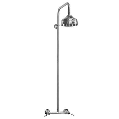 Outdoor Shower Co. WMHC-445-SS Stainless Steel Valve, 6” Rain Can Shower Head, 8” Center Spread
