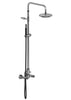 Outdoor Shower Co. FTA-W50-HCHS - 45" Wall Mount Hot & Cold Shower Unit with Hand Spray & Hose- 316 Marine Grade SS
